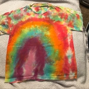 Youth medium rainbow tie-dye T-shirt by Haines